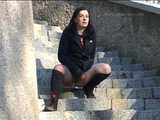 033014 Rene Pornero Takes An Impressive Pee Down The Steps 5