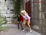 016096 Eve & Genevieve Pee Side By Side By The Exit From The Palace 7