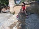 033002 Renee Arrives To Find Her Friends Have Not Returned And Pees In Their Driveway 9