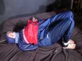 Watch Sonja beeing bound and gagged in shiny nylon Rainwear 8