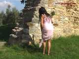 016131 Eve Takes A Daring Standing Pee By A Ruined Wall   6