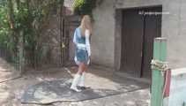 047002 Yassie Takes A Cheeky Pee In Someone's Outhouse 6