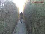 020057 Desperate Kathy Slips Away From The Crowds To Pees On A Footpath 8