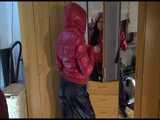 Get 2 Videos with Lucy enjoying her shiny nylon Downwear from our 2012 Archive 10