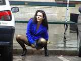 016084 The Heavy Traffic Causes Eve To Pee In A Very Busy Paris Street 9