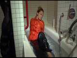 Get 2 Videos with Sandra enjoying a bath in her Shiny Nylon Downwear from our 2016 Archive 8